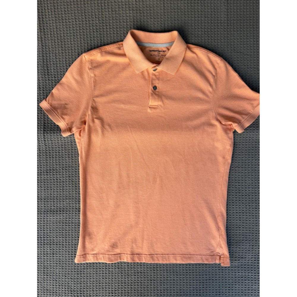 Banana Republic Mens Peach Orange Short Sleeve Pique Cotton Polo Shirt Size M